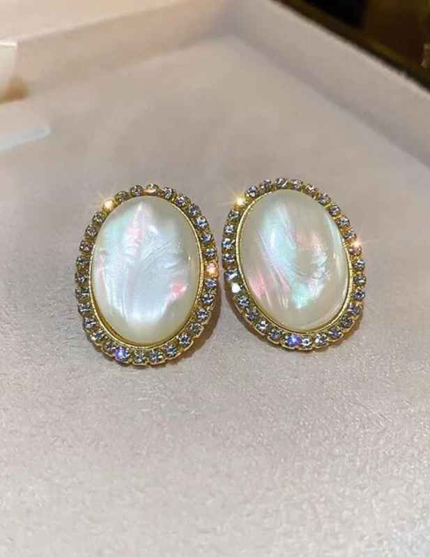 Big White Pearl Earrings