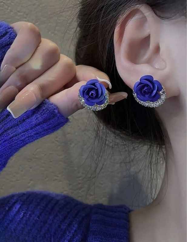Blue Rose Earrings buy now