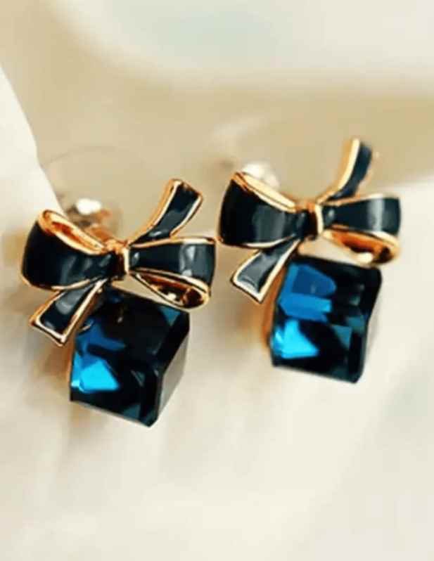 Blue Stone Bow Earring buy now