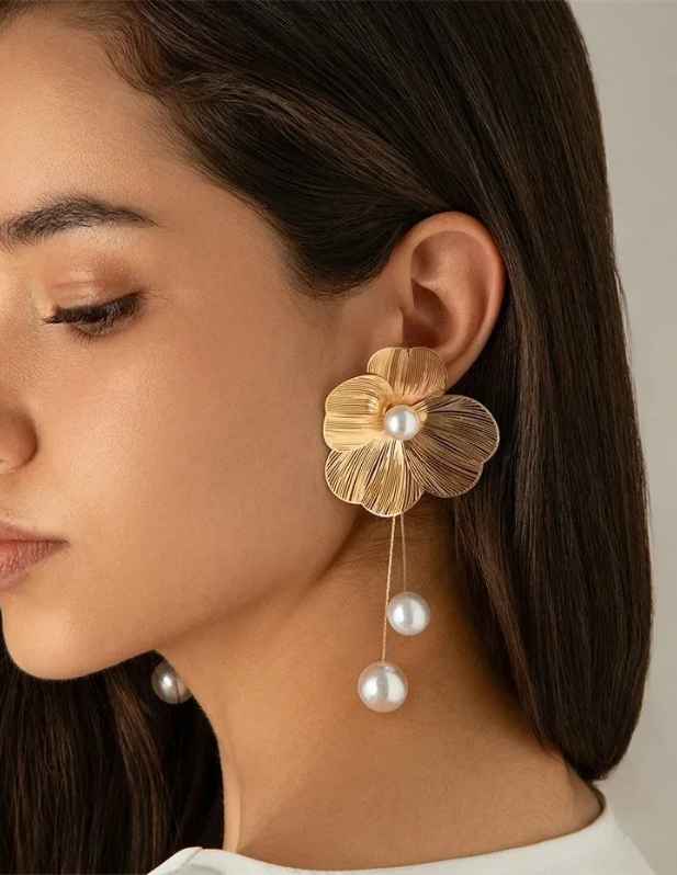 Long Flower Earrings buy now at wooshanta