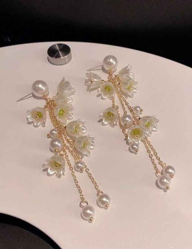 Long Lily Flower Earrings Shop now