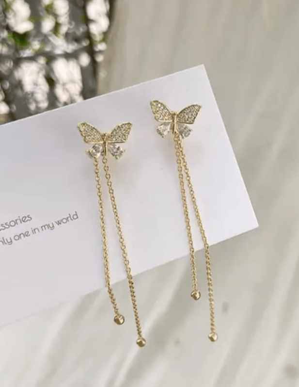 Long Small Butterfly Earrings