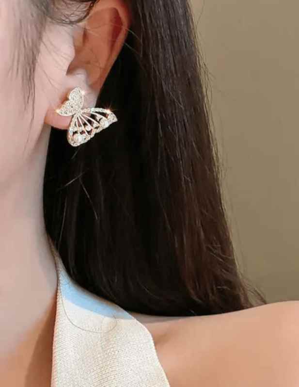 Shop Golden Butterfly Wing Earrings