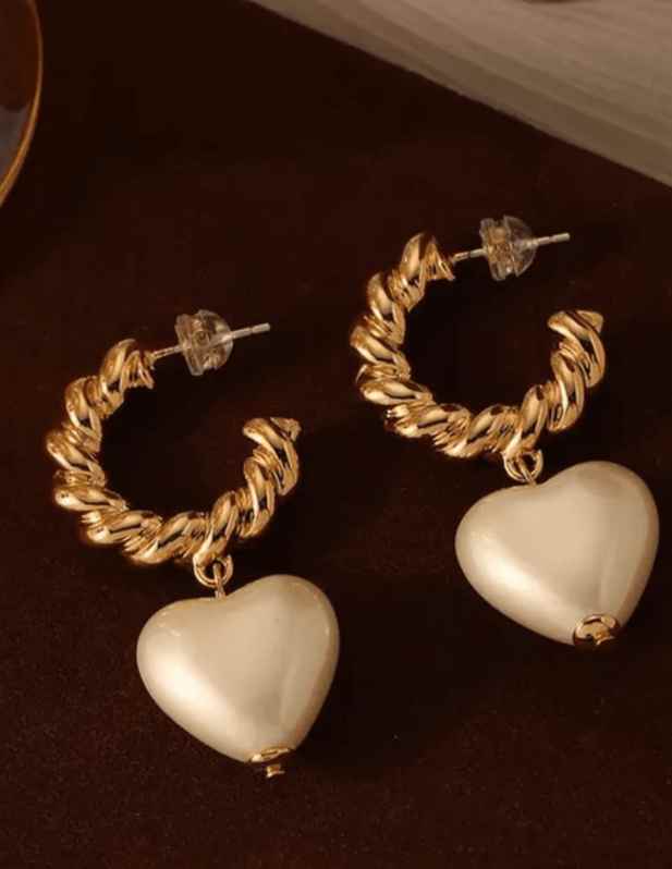 Shop Heart Shaped Pearl Earrings