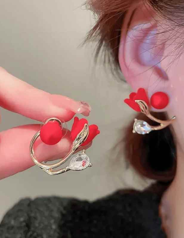 Shop Red Flower Earring