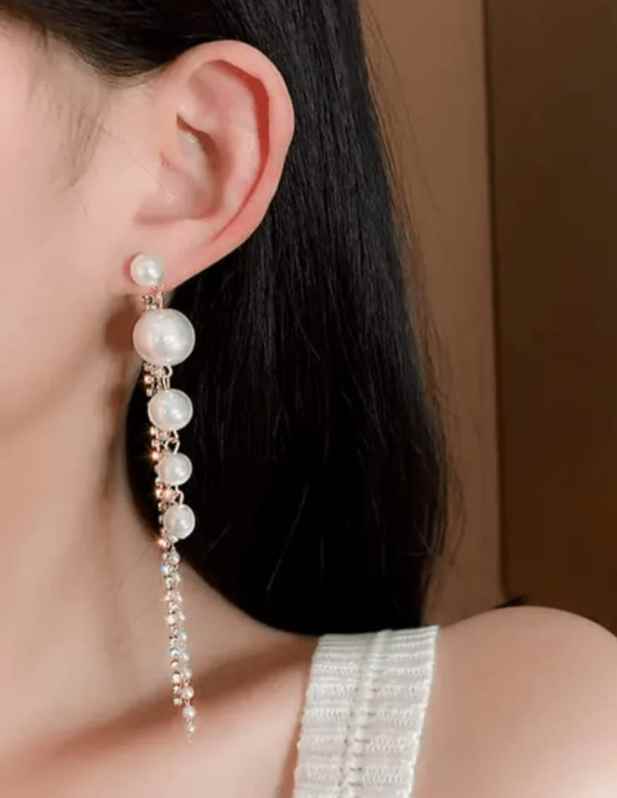 Stylish Long Pearl Earrings Buy now