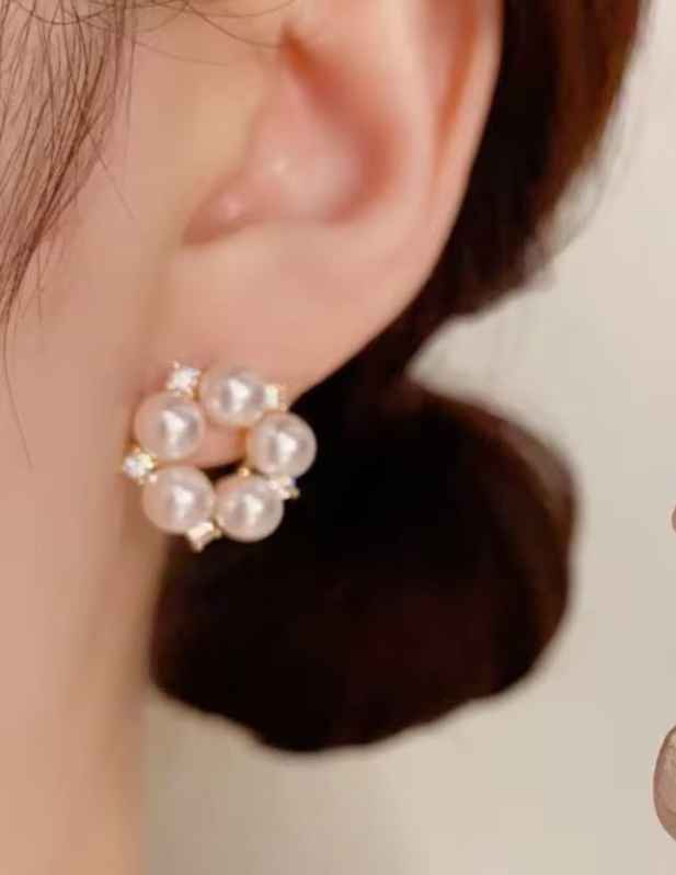 letest Pearl Circle Earrings at wooshanta