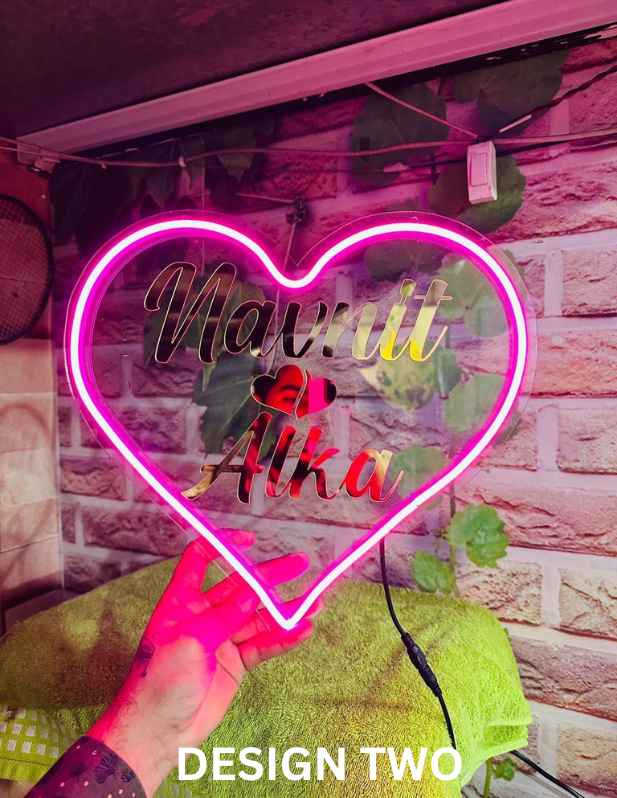 Heart Neon Sign For Couple two