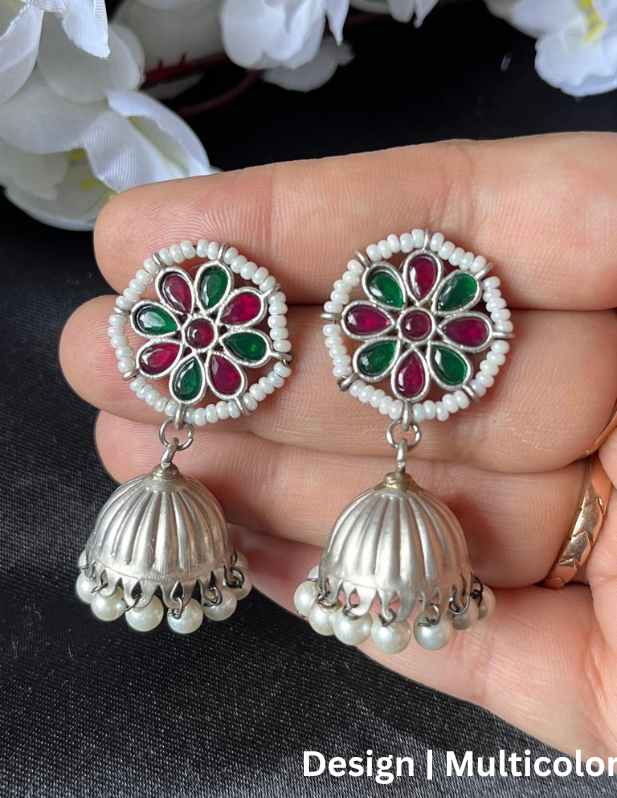 Jhumka Oxidised Earrings For Girls multicolor