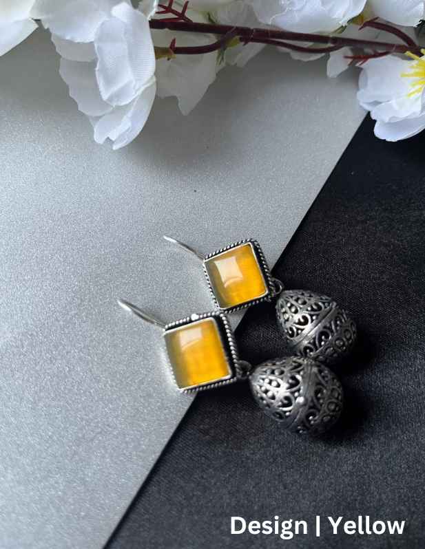 Oxidised Fashion Earrings yellow