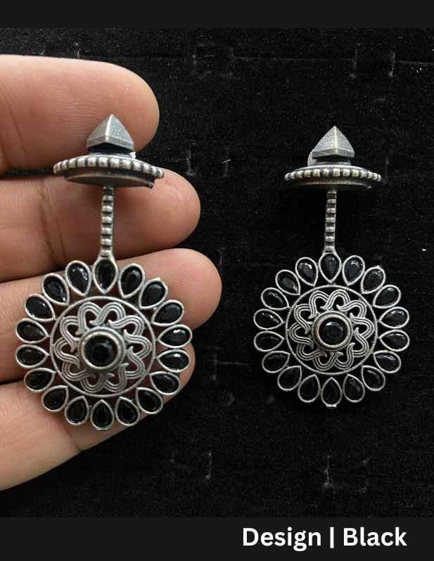 Stylish Fancy Oxidized Earring black