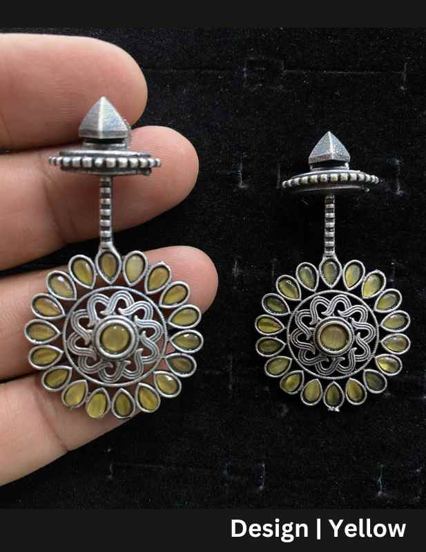 Stylish Fancy Oxidized Earring yellow