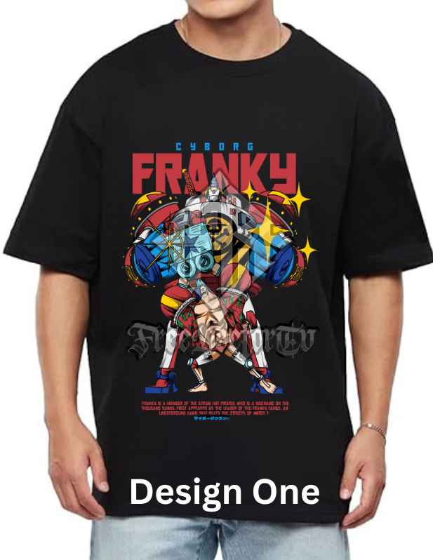 franky anime oversized t-shirt black