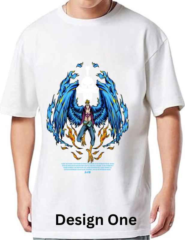 marco anime oversized t-shirt white