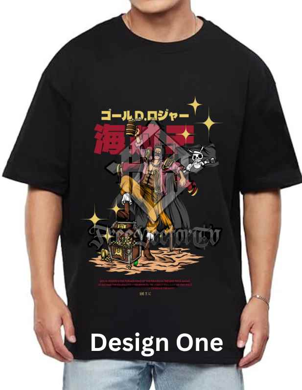 roger anime oversized t-shirt black