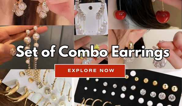 set of korean combo earrings