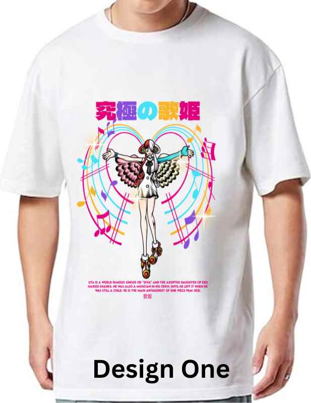 uta anime oversized t-shirt white