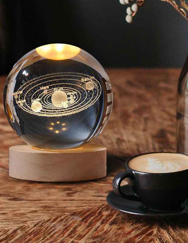 3d Solar System Crystal Ball