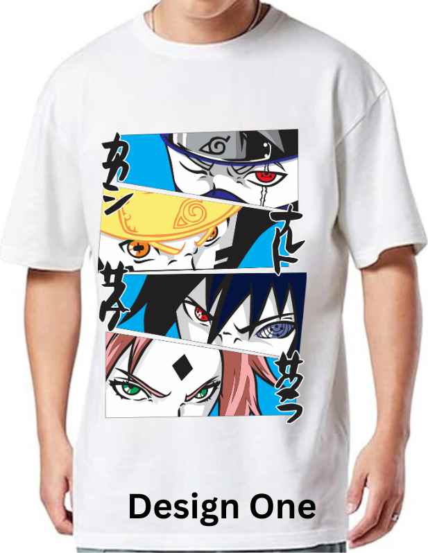 Multi Faces Naruto Oversized T shirt